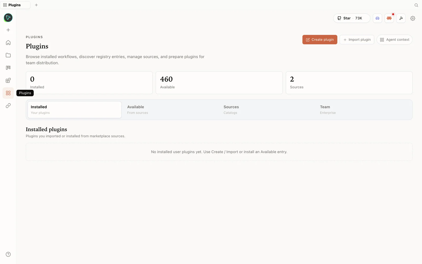 Der Plugin-Hub von Open Design.